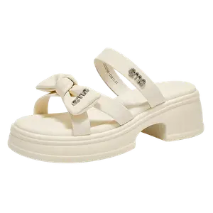 Женские сандалии-слайдеры со стразами, устойчивые к истиранию и скольжению GEMEIQ, Ecru