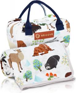 Утяжеленное одеяло для детей 90х120 см, 2,3 кг, размер S, мягкий хлопок, можно стирать в машинке, цвет Grey/Snow Animals