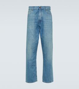 Прямые джинсы Kerala средней посадки Alanui, Light Blue Denim