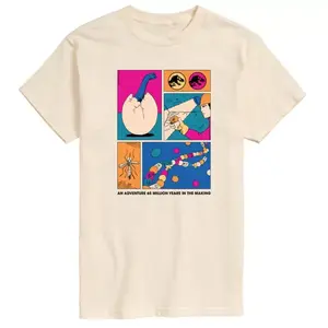 Мужская футболка с рисунком ДНК динозавра из мира Юрского периода Licensed Character, бежевый