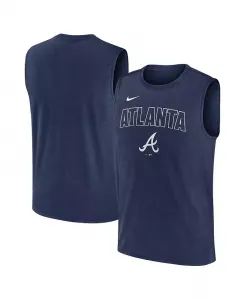 Мужская синяя майка Atlanta Braves Knockout Performance Muscle Tank Top Nike