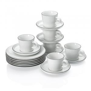 Фарфоровый кофейный сервиз Cucina Colori Черный, 18 предметов Arzberg, белый черный