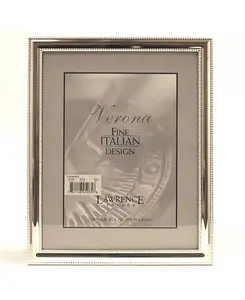 Металлическая рамка для фотографий, посеребренная, с изящной вышивкой бисером - 8" x 10" Lawrence Frames, silver