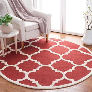 SAFAVIEH Cambridge Collection ковер 183 x 183 см Rust / Ivory CAM140L ручной работы марокканский треллис премиум шерстяной