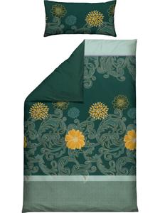 Двустороннее постельное белье из сатина зеленого цвета REDBEST, 155 x 220 + 80 x 80 см