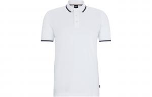 Футболка поло с детализированным логотипом Boss HUGO BOSS, белая