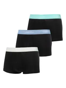 Трусы-боксеры с логотипом на поясе (упаковка из трех шт.) Calvin Klein, черный