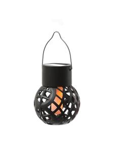 Подвесной светильник на солнечной батарее со светодиодной подсветкой, эффектом огненного шара и пламени, высота: 9 см, черный цвет MARELIDA
