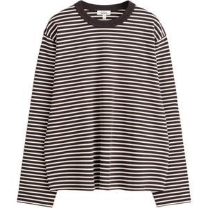 COS Футболка мужская Brown/Ecru/Stripes Crew Neck