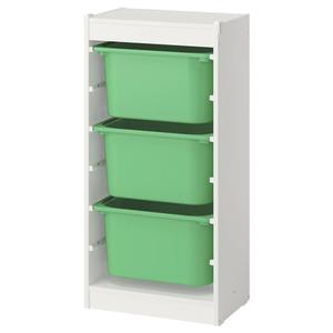 Комбинация для хранения с ящиками TROFAST IKEA, 46x30x95 см, белый/зеленый
