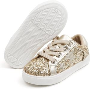 Кроссовки для малышей и маленьких девочек Felix Flora, спортивные сникерсы, принцесса, повседневные блестящие туфли Felix & Flora, золотой