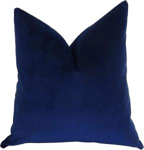 Thomas Collection Дизайнерская двусторонняя подушка из синего бархата ручной работы Designer Luxury Navy Velvet Throw