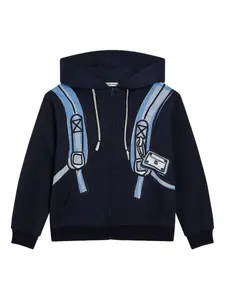 Худи на молнии с принтом Dolce & Gabbana Kids, синий