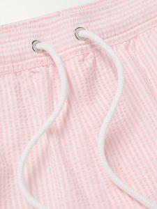 Прямые шорты для плавания средней длины из полосатой ткани сирсакер MR P., розовый