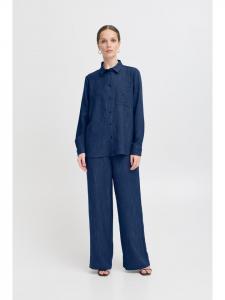 Рубашка с длинными рукавами - IXREMI Regular fit в цвете Total Eclipse с пинст. ICHI