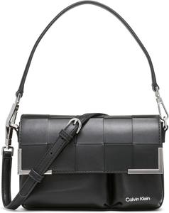 Сумка-органайзер Calvin Klein Mica Crossbody с клапаном, Black/Silver Woven