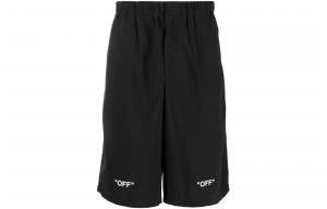 Шорты хлопковые с принтом логотипа OFF-WHITE, черные