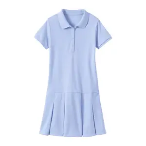 Платье-поло в сетку для школьной формы для девочек 2–20 лет Lands' End, синий