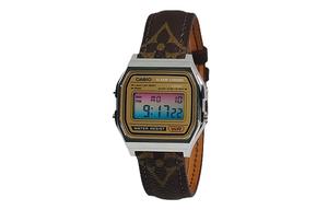 CASIO Часы Retrofit Series Electronic Movement Genuine Leather Strap Watch Unisex Gold Dial