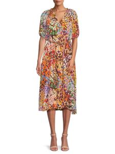 Платье-миди с цветочным принтом Carol Velvet by Graham & Spencer, цвет Cheetah Multi