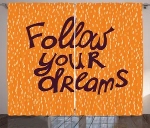 Штора ABAKUHAUS Dream Rustic, теплые тона, мотивирующий дизайн, универсальные ленточные шторы для гостиной с петлями и крючками, 280 x 175 см, цвет: оранжевый, сливовый и кремовый Abakuhaus