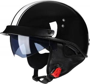 Шлем мотоциклетный Ever TA Jet Half, черный / белый