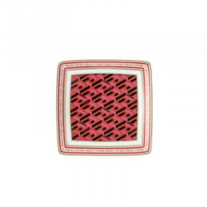 Rosenthal Versace La Greca Signature Красная маленькая квадратная миска 9 см Rosenthal meets Versace, белый/золотой/красный