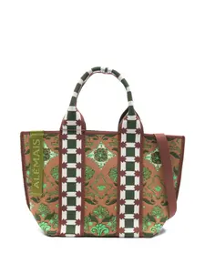 Мини-сумка-тоут Cecec с цветочным принтом Alemais, коричневый