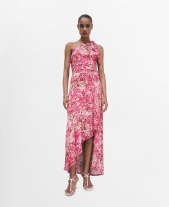 Женское асимметричное платье с животным принтом MANGO, Fuchsia