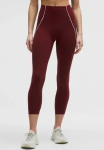 Леггинсы wunder train без подкладки с кантом, с высокой посадкой, 64 см Lululemon, Burgundy Bay Light Ivory