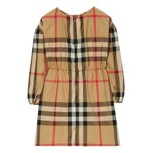 Бежевое платье в клетку Burberry, бежевый