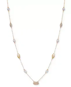 Ожерелье из золотистых кристаллов и открытых овалов длиной 36 дюймов T Tahari, gold