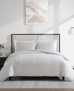 Комплект постельного белья из 3 предметов с жаккардовым узором и ткаными складками, размер Queen Vera Wang, Ivory