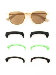 Gucci Eyewear солнцезащитные очки со съемной оправой, золотой