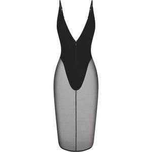 Valentine's Day Collection SS25 платье-миди BODY MESH PLUNGE с запахом Женское Onyx/Agate Skims, черный/Agate