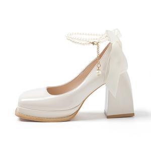 Женские туфли на высоком каблуке A poinsettia princess, Ecru