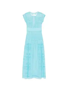 Платье из ажурного кружева с узором Ermanno Firenze, синий