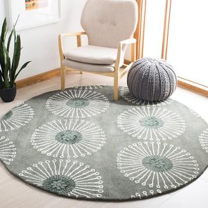 Ковер SAFAVIEH, 244 x 244 см, Soho Collection - Grey & Ivory, Handmade Wool, идеален для помещений с высокой проходимостью в гостиной, спальне (SOH821C)