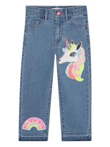 Джинсы с нашивками-единорогами Billieblush, синий