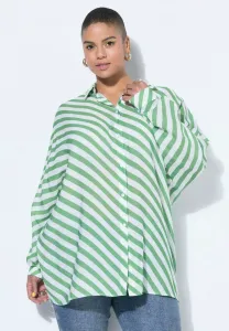 Прозрачная блузка на пуговицах leicht streifen fledermausärmel Studio Untold, Green