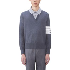 Джемпер с многослойными полосками 4-Bar THOM BROWNE, medium серый