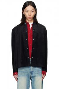 Рубашка-Накидка из замши с застежками-кнопками Coor, черный