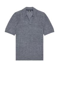 Поло-свитер из льна Faherty, cayman navy feeder