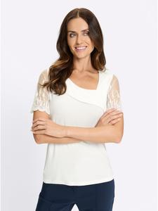 Рубашка с короткими рукавами цвета экрю Heine