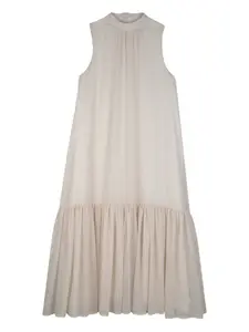 Платье с оборками и монограммой Michael Kors Kids, нейтральный