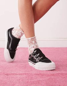 Кроссовки Vans Premium old skool с завязками в черно-белом цвете