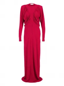 Платье с длинными рукавами и драпировкой STELLA MCCARTNEY, красный