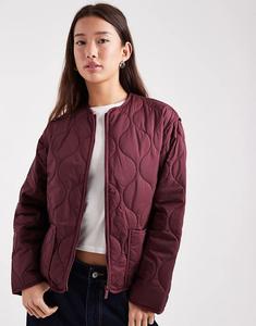 Стеганая куртка New Look бордового цвета