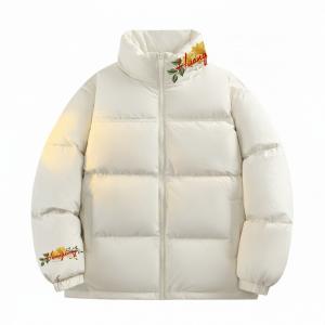 Пуховик Unisex с воротником стойкой утепленный HUANQIU, бежевый оранжевый