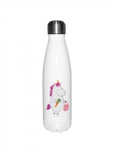 Mr. & Mrs. Panda Бутылка для воды с изображением единорога, веганская, без слогана, белого цвета